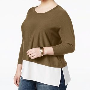 Style & Co. Layered-Look Sweater salty Nut